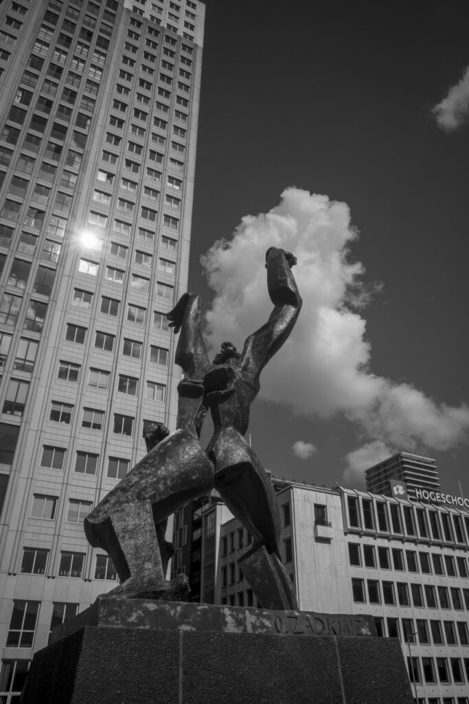 Ossip Zadkine’s The Destroyed City monument at Plein 1940, Rotterdam.