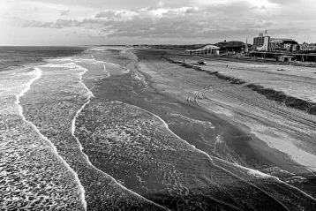Calm sea off the coast near The Hague, Netherlands