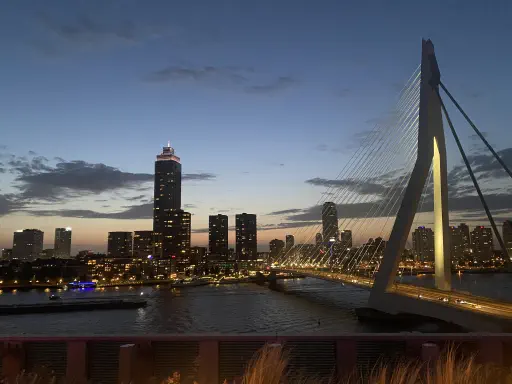 Erasmusbrug Rotterdam at sunset, july 2023