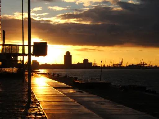 Harbour Rotterdam sunset 2005