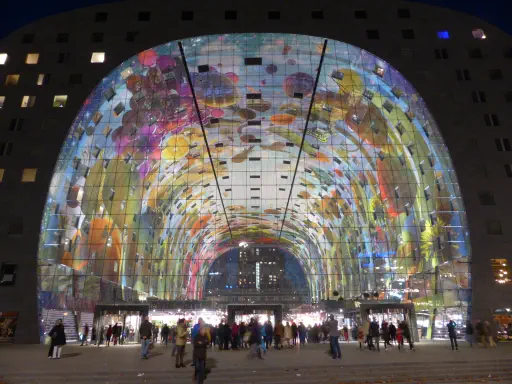 The Markthal in Rotterdam by night