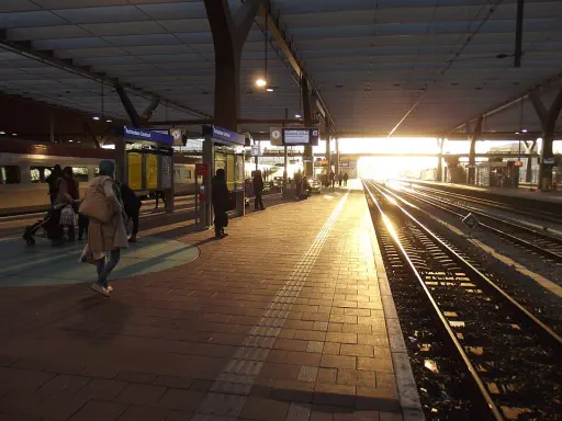 Rotterdam Centraal Station in low sun light, Rotterdam